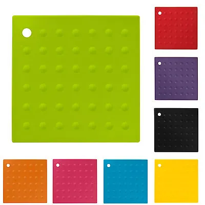 £2.99 • Buy New Silicone Trivet Mat Heat Resistant Pan Holder Iron Straightener Colours