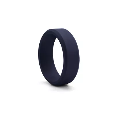 Unisex Black Silcone Wedding Ring Flexible Rubber Hypoallergenic Band Men Women • $1.29