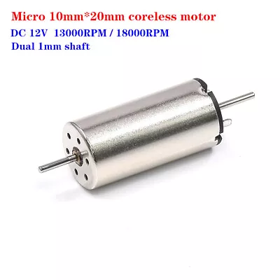 Mini 10mm*20mm Coreless Motor DC 6V-12V High Speed Dual Shaft For Rail Train Car • $6.95