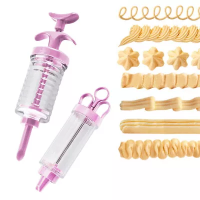 Icing Piping Gun Cake Decorating Syringe Piping Syringe Pastry Nozzle Set Tools· • £4.49