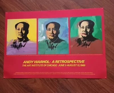 Vtg ANDY WARHOL Mao Retrospective Art Institute Of Chicago 1989 Poster  • $69.95