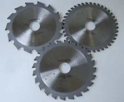 3 PK 165mm TCT CIRCULAR MITRE CHOP BENCH SAW BLADES • £9.99