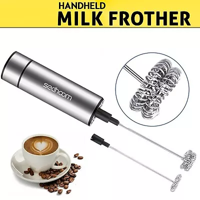 Electric Coffee Beater Handheld Shake Mixer Single Double Whisk Milk Frother UK • £8.99