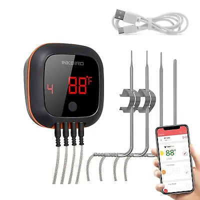 $37.39 • Buy Bluetooth Meat Thermometer BBQ Cooking INKBIRD IBT-4XS 4 Probes Rechargeable C/F