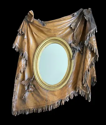 Italian Mirror - Draped  ~ 19th C ~ Signed ~ Hand Carved ~ Venetian ~ Venice • $4500