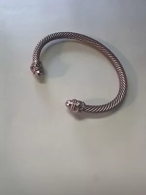 David Yurman Renaissance 5mm Pink Metallic Aluminum Cable Bracelet M • $325