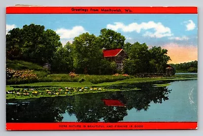 Greetings From Manitowish Wisconsin Posted 1951 Linen Postcard • $10.50
