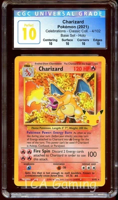 $171.19 • Buy CGC 10 PERFECT Charizard 4/102 Classic HOLO Celebrations Pokemon Card CS9-053
