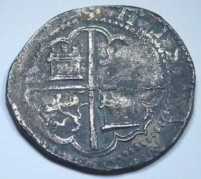 $204.95 • Buy 1500s Philip II Spanish Toledo Silver 2 Reales Colonial Pirate Treasure Cob Coin