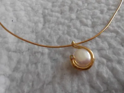 9ct Pearl Necklace..snake Chain....very Pretty • £225