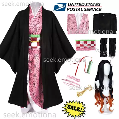 Demon Slayer Kamado Nezuko Kimetsu No Yaiba Anime Cosplay Costume Women Hallowee • $40.49