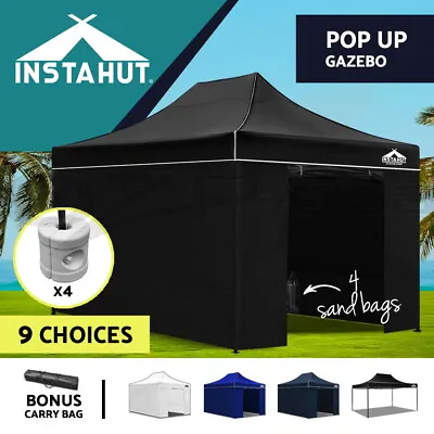 $214.95 • Buy Instahut Gazebo Pop Up Marquee 3x4.5 Outdoor Camping Tent Wedding Gazebos Party