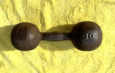 Vintage Primative Real Old  (1920's-1930 S) 10 Pound Dumbell • $99.92