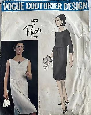 VOGUE Couturier Design PUCCI Of Italy One-Piece Dress Pattern 1372 Size 14 • $6