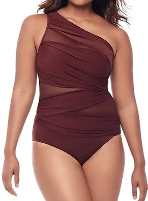 Miraclesuit TAMARIND Jena One Shoulder Tummy Control One Piece Swimsuit US 12 • £66.07