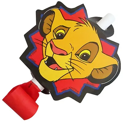$11.99 • Buy LION KING Simba BLOWOUTS (6) ~ Vintage Birthday Party Supplies Favors Paper Rare