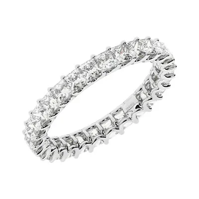 3.00 MM 2 Carat Sparkling Princess Diamond Full Eternity Ring In 950 Platinum • £2129.92