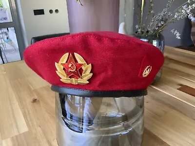 Red Military Beret  Soviet Army  Special Forces With Red Star Badge. • $22