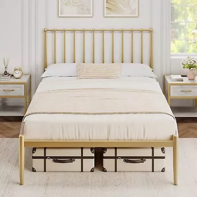 Twin/Full/Queen Size Bed Frames Platform Bed Metal Bed Frame For Bedrooms Gold • $137.95