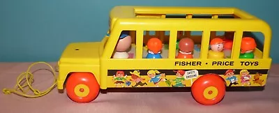 VTG 1965 Toy Fisher Price School Bus #192 Pull Toy W/ Driver & Figures • $26.95