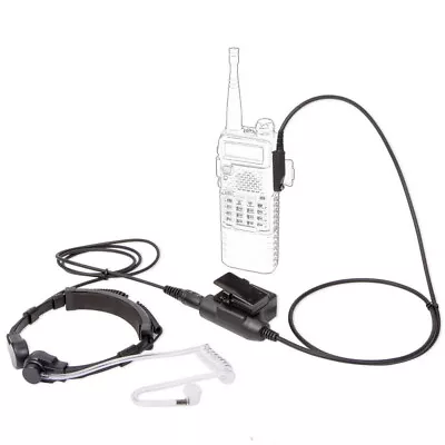 Walkie Talkie Mic U94 PTT Neck Throat Mic Earpiece Radio Nato Tactical Headset • £29.02