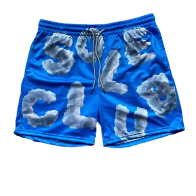 Sole Club Blue Clouds Mesh Shorts Bravest Graphic Short Black Grey Men 6  • $39.60