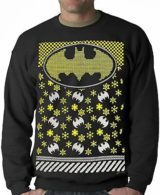 Batman Snowflake Faux Ugly Christmas Sweater - DC Comics Superhero Movie • $29.99