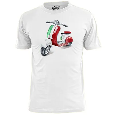 Mens Scooter Water Colour  T Shirt Vespa Lambretta Mod • £10.99