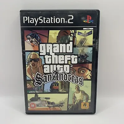 Grand Theft Auto San Andreas GTA PS2 Game Rockstar PAL 2004 VGC Free Post • $18.95