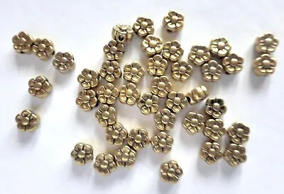 £3.95 • Buy Metal Spacers Beads - Daisy Flower - Antique Gold - 5.5mm/1mm Hole - Pack Of 100