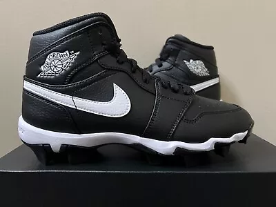 Jordan 1 Mid Youth Multisport Cleat Black 1Y-6Y HF6883-001 Football Baseball • $94.99