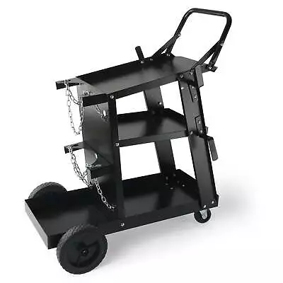 3-Tier Rolling MIG Welder Cart With 400Lbs Static Weight Capacity Swivel Wheels • $86.20
