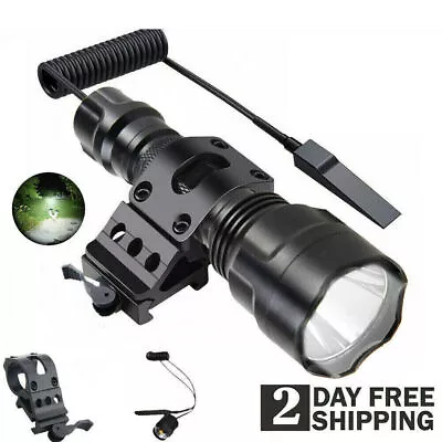 LED Gun Flashlight 8000Lumens Rifle Shotgun W/Picatinny QD Offset Mount • $16.99