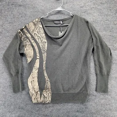 Mint Velvet Shirt Womens Small Gray Gold Metallic Long Sleeve • $20.29