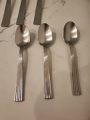 3 Towle Ionic Stainless Teaspoon Ribbed Handle Flatware Korea 6-1/4 3 Pieces • $19.99
