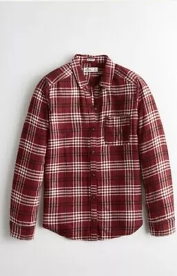 New Hollister Burgundy Plaid Shirt Size S • £22.50