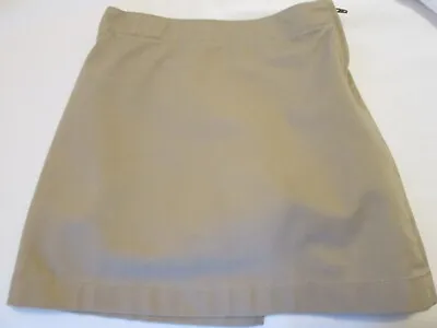 Lands' End School Uniform Solid Khaki Chino Skort Little Girls Size 7 Slim • $9.50