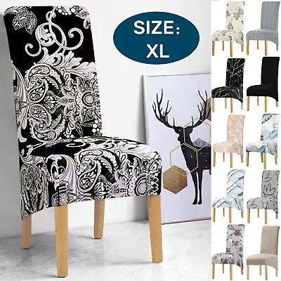 Stretch XL Dining Chair Covers Spandex Seat Slipcovers Removable Chair Protector • $13.99