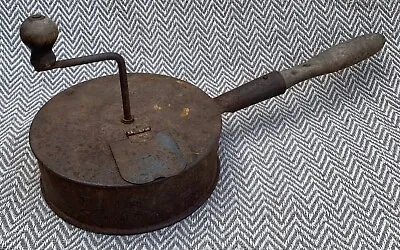 Vintage Old French Hand Cranked Fireplace Chestnut Nut Coffee Bean Roaster • $74.64
