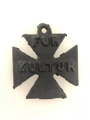 £9.95 • Buy British WWI KULTER Propaganda Anti German Iron Cross Medal In Blackened Metal