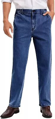 Mens Elastic Waist Jeans Relaxed Fit Men's Jeans With Elastic Waist With Zipper  • $79.73