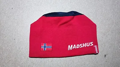 Madshus Red Ski Cap Size 56 M Beanie Hat Biathlon Cross Country Winter Lined • $14.95