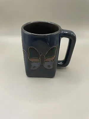 Mara Mexico Mug Stoneware Butterfly Coffee Cup Signed Hand Painted 12oz. • $12.97