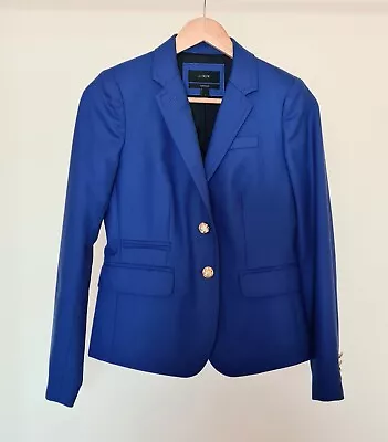 Blue Wool Single Breast Blazer Jacket XS US 0 J CREW Fully Lined • $65