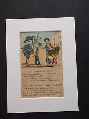 £87.50 • Buy 1820/21 Sam Syntax Cries Of London Hand Coloured Sheet Swords Standards Nosegays