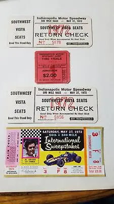 1972 56th Indianapolis 500 Race Winner Mark Donohue Ticket Stub & Return Z2 • $24.88