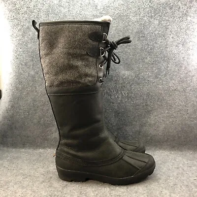 Ugg Boots Women's 8 Belcloud Black Leather Shearling Lined Duck Shoes EU39 • $119.95