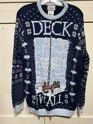 $9.99 • Buy Game Of Thrones HBO Deck The Wall Winter Sweater Mens XL Navy Ugly Christmas