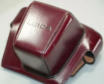 Vintage Leica Leather 35MM Film Camera Case Deep Red Brown Vintage Free Ship! • $28.95