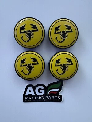 KIT 4 TAPPI COPRIMOZZO ABARTH ROSSI MISURA PICCOLA FIAT 500